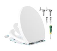 SONGMICS PP Plastic Toilet Seat, Oval-Shaped, with Child Seat, Soft Close | Universal PP Plastic Toilet Seat, with Handle, Built-In Child Seat, 300 kg High Load, Heavy-Duty, BTL004WZ01