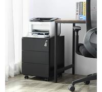 SONGMICS Pre Assembled Lockable File Cabinet 3 Drawers Office Storage in Black SONGMICS Black