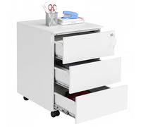 Mobile Lockable File Cabinet, White