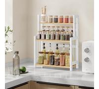 SONGMICS Premium 3 Tier Counter Storage Bamboo Structure Organizer in Natural SONGMICS Natural