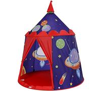 SONGMICS Prince Castle Play Tent for Boys Toddlers, Indoor and Outdoor Playhouse, Portable Pop Up Play Teepee with Carry Bag, Gift for Kids, EN71 Certified, Blue LPT01BU