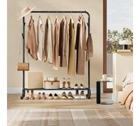 Songmics Professional Clothing Stand, Single Rail Storage Cart With Durable Metal Construction, Ink Black