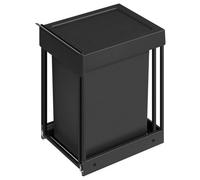 Songmics Pull-Out Trash Bin For Kitchen Cabinet, Waste Bin, 20 L, Abs Lid, Steel Frame, Black