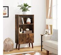 Songmics Retro Bookcase, 2-Tier Bookshelf With Doors, Storage Cabinet For Books, Photos, Decorations In Living Room, Office