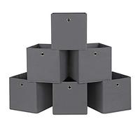 SONGMICS RFB02G-3 Storage Boxes, Set of 6, Fabric Boxes, Folding Boxes Made of Non-Woven Fabric, Cubes Storage Baskets for Toys and Clothes, Grey, 30 x 30 x 30 cm