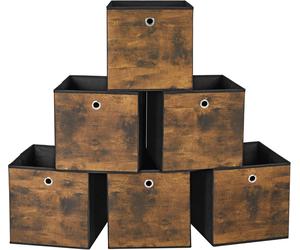 SONGMICS RFB102B01 Storage Box, Set of 6, Box with Handle, Non-woven and Oxford