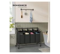 Songmics Rolling Laundry Sorter, Laundry Basket With 4 Removable Bags, Laundry Hamper, Laundry Trolley, For Laundry Room