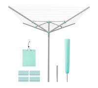 SONGMICS Rotary Washing Line, Clothes Lines for Outside, Foldable Clothes Airer, Outdoor Garden, with Clips and Protective Cover, 197 ft (60 m) Length, for 6 Loads of Laundry, Silver LLR308EZ01