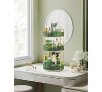 SONGMICS Rotating Makeup Organiser 3 Tier Customisable Skincare Holder in Green