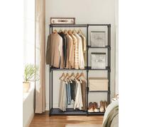 Songmics Ryg024G02 Storage Cabinet, Folding Wardrobe, Wardrobe, Metal Wardrobe With Hanging Bars, Clothes Rack