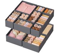 SONGMICS Set of 12 Drawer Organisers, Foldable Fabric Storage Boxes