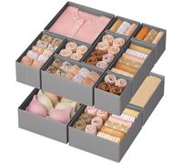 SONGMICS Set of 12 Drawer Organisers, Foldable Fabric Storage Boxes