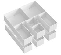 SONGMICS Set of 12 Drawer Organisers, Foldable Fabric Storage Boxes | Dresser Dividers for Socks, Underwear, Bras, Ties, Scarves, Cloud White, TINA Collection RDZ006W02