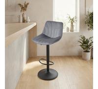 Songmics Set Of 2 Adjustable Bar Stools, Swivel Chairs With Backrests Footrest, Grey