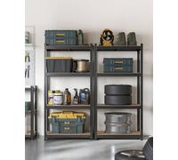 SONGMICS Set of 2 Boltless Garage Shelving Units with 4 Tiers in Black SONGMICS Black