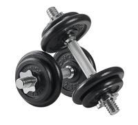 SONGMICS Set of 2 Cast Iron Dumbbells, 2 x 10 kg Weight Plates, Adjustable for Men Women Workout, Fitness Training, Weight Lifting, Home Gym, Ink Black SYL20T