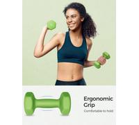 Songmics Set Of 2 Dumbbells, 2 X 2 Kg Hand Weights With Neoprene Coating, Hexagonal Dumbbells Pair, Home Workout, Green