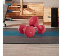 Songmics Set Of 2 Dumbbells, 2 X 4 Kg Hand Weights With Neoprene Coating, Hexagonal Dumbbells Pair