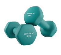SONGMICS Set of 2 Hex Dumbbells, 2 x 3 kg, PVC Coating