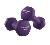 SONGMICS Set of 2 Hex Dumbbells with Neoprene Coating for Strength Training, Fitness, Home Workout