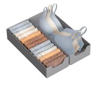 SONGMICS Set of 2 Underwear Drawer Organisers, Foldable | Clothes Drawer Organisers, for IKEA PAX Wardrobe, Undivided, 19 x 50 x 10 cm, Dove Grey, TINA Collection RUS016GD01