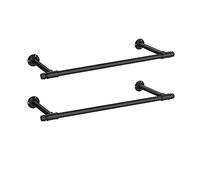 SONGMICS Set of 2 Wall-Mounted Clothes Rail, Steel, 30 x 84 x 7 cm