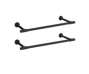 SONGMICS Set of 2 Wall-Mounted Clothes Rail, Steel, 30 x 84 x 7 cm