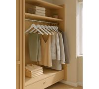 Songmics Set Of 20 Clothes Hangers, Solid Birch Wood, 360 Swivel Hooks, Space Saving For Wardrobe, White