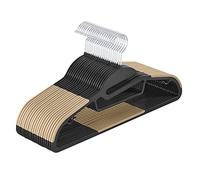 Plastic Coat Hangers, Black + Brown / 20