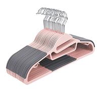 Plastic Coat Hangers, Grey + Pink / 20