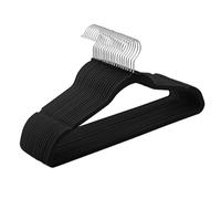 SONGMICS Set of 20 Velvet Hangers, 41.5 cm Wide, Space-Saving, High Load Capacity, with 360° Swivel Hooks, for Coats Shirts Suits, Silver and Black CRF026B20