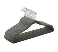 SONGMICS Set of 20 Velvet Hangers, 41.5 cm Wide, Space-Saving, High Load Capacity, with 360° Swivel Hooks, for Coats Shirts Suits, Silver and Grey CRF026G20