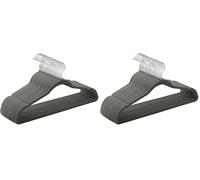 SONGMICS Set of 20 Velvet Hangers, 41.5 cm Wide, Space-Saving, High Load Capacity, with 360° Swivel Hooks, for Coats Shirts Suits, Silver and Grey CRF026G20 (Pack of 2)