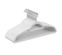 SONGMICS Set of 20 Velvet Hangers Hangers Non-Slip Small Bar for Ties 360° Rotating Hook 0.6 cm Thick Space Saving 43.5 cm Long for Coats Trousers Silver White CRF020W01