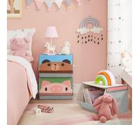 SONGMICS Set of 3 Kids Storage Stackable Toy Boxes Folding Organizers in Mid Grey SONGMICS Mid Grey