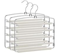 SONGMICS Set of 3 Metal Trousers Hangers, Space-Saving, Multi-Bar