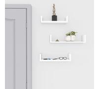 Songmics Set Of 3 Wall Shelves White Floating Storage Shelving System