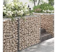 SONGMICS Set of 4 Large Gabion Baskets for Outdoor Wall Use in Silver SONGMICS Silver