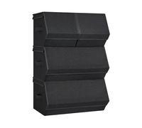 SONGMICS Set of 4 Storage Boxes with Lids, Stackable Wardrobe Storage Organisers, Storage Bins with Magnetic Closures, Fabric Storage Unit, Metal Frame, for Clothes Books, Ink Black RLB022B01