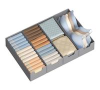SONGMICS Set of 4 Underwear Drawer Organisers, for IKEA PAX Wardrobe, Without Dividers, Clothes Drawer Dividers, Foldable Closet Sock Organisers, 50 x 22 x 10 cm, Dove Grey RUS013G01