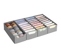 Set of foldable drawer organisers with dividers, 40 x 16 cm with Dividers
