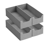 SONGMICS Set of 4 Underwear Drawer Organisers, for IKEA HEMNES and MALM Dressers, Without Dividers, Clothes Drawer Dividers, Foldable Closet Sock Organisers, 40 x 16 x 10 cm, Dove Grey RUS012G01