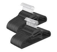 SONGMICS Plastic Clothes Hangers, Set of 50, 41×22×0.6cm, Black