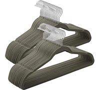 SONGMICS Set of 50 Velvet Hangers, 41.5 cm Wide, Space-Saving, High Load Capacity, with 360° Swivel Hooks, for Coats Shirts Suits, Grey and Silver CRF026V01