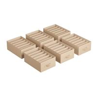 SONGMICS Set of 6 Drawer Organisers, 6-Compartment, 42 x 30 x 17 cm | Foldable Closet Organisers, for Pants, Clothes, Beige and Tan, TINA Collection RUS009K02