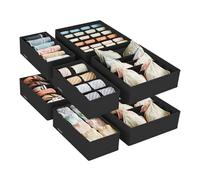 SONGMICS Set of 8 Underwear Drawer Organisers, Foldable Dividers