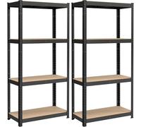 Songmics Shelving Heavy Duty 4 Shelves Black/Natural 40x80x160cm 2pcs