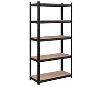 Songmics Shelving Heavy Duty 5 Shelves Black/Natural 40x90x180cm