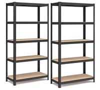 Songmics Shelving Heavy Duty 5 Shelves Black/Natural 40x90x180cm 2pcs