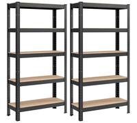 Songmics Shelving Heavy Duty 5 Shelves Black/Rustic Brown 30x75x150cm 2pcs